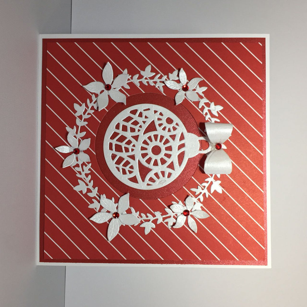 Trendy red and white Christmas card