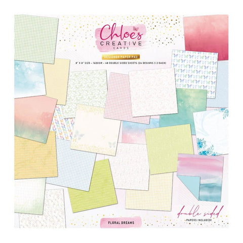 Chloe’s Creative Cards 8x8” Designer Paper Pad – Floral Dreams