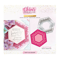 Chloes Creative Cards - Metal Die Set - Leafy Lace Hexagon -