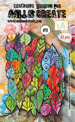 AALL & Create ephemera die-cuts  - Doodle leaves colour