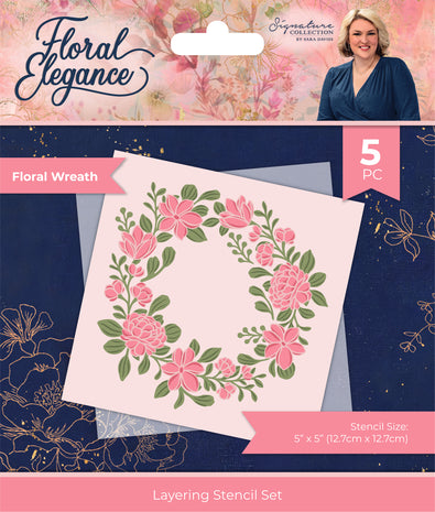 Floral Elegance Layering Stencil Floral Wreath (S-FE-STEN5-FLWR)