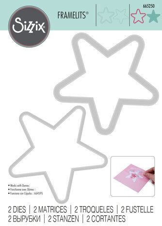 Sizzix Framelits Die Star (2pcs) (665250) with pack of blisters