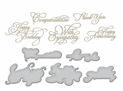 Spellbinders Elegant Occasion Sentiments Hot Foil Plate (GLP-033)