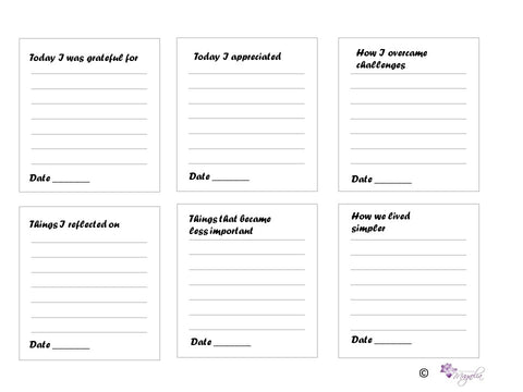 Gratitude journalling tips and cards