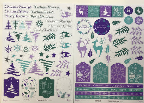 Christmas joy - Fussy-cut elements English - White - A4