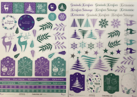 Christmas joy - Fussy-cut elements Afrikaans - White - A4