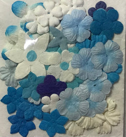 Craft Embellishment - mixed blue daisy small