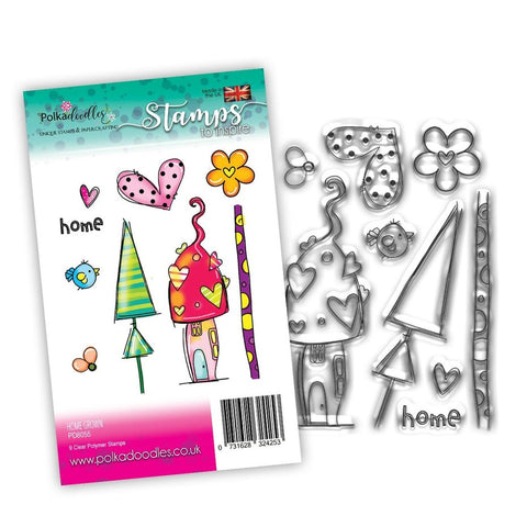 Polkadoodles Home grown stamps PD8055