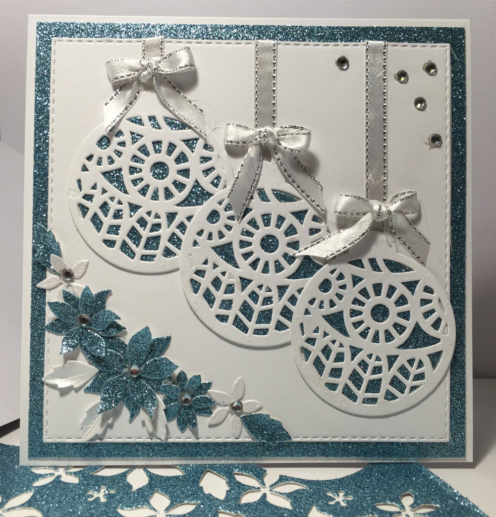 Ornaments and glitter cardstock for Christmas