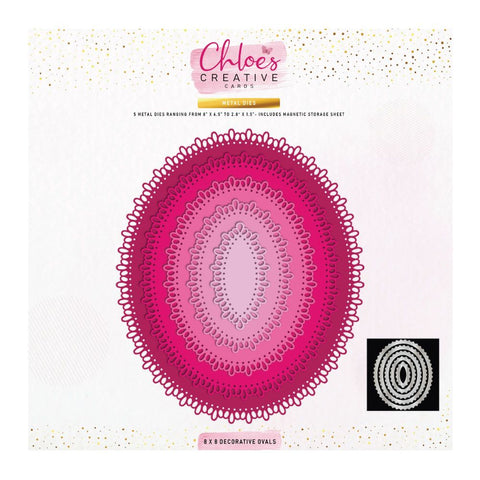 Chloes Creative Cards 8x8 Metal Die Set - Decorative ovals