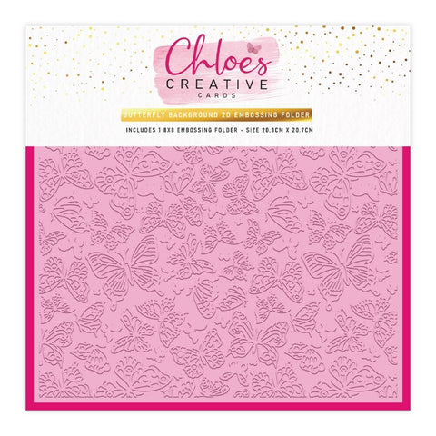 Chloes embossing folder – Butterlfy background 8x8 inch - PRE-ORDER