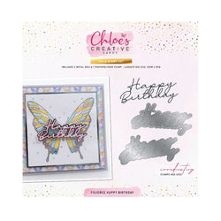 Chloes Creative Cards Die & Stamp Set – Filigree Happy Birthday -