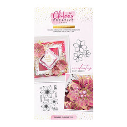 Chloe’s Creative Cards Die & Stamp Set – Summer Flower Trio - PRE-ORDER