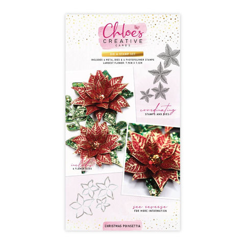 Chloes Creative Cards Die & Stamp Set - Christmas Poinsettia - PRE-ORDER