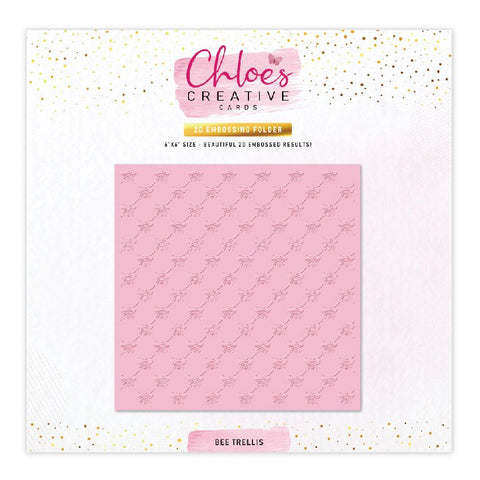 Chloes Creative Cards Bee Trellis 6x6 Embossing Folder -