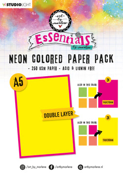 Art By Marlene paper pack neon double layer 14x21 cm (more or less A5)