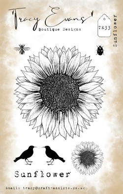 Tracy Evans Sunflower stamp set - A6 size - TE33