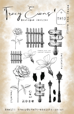 Tracy Evans Flora and fauna stamp set A5 - TE53