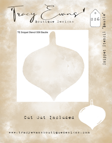 Tracy Evans snippet stencil bauble - A7 size - Cutout included