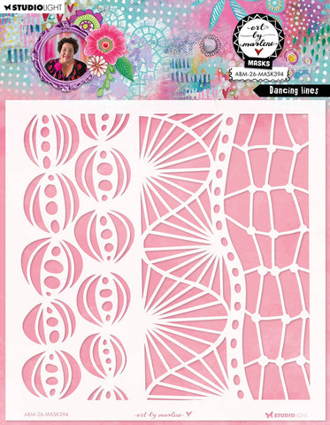 Art By Marlene (ABM) mask (stencil) - dancing lines ABM-26-MASK394
