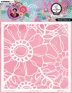 Art By Marlene (ABM) mask (stencil)floral close-up ABM-26-MASK395