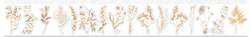 Washi tape  stickers - Botanical - Delicate vintage foliage (with gold foiling accents)