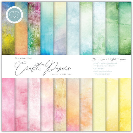 Craft Consortium 8x8 paper pack - Grunge light tones