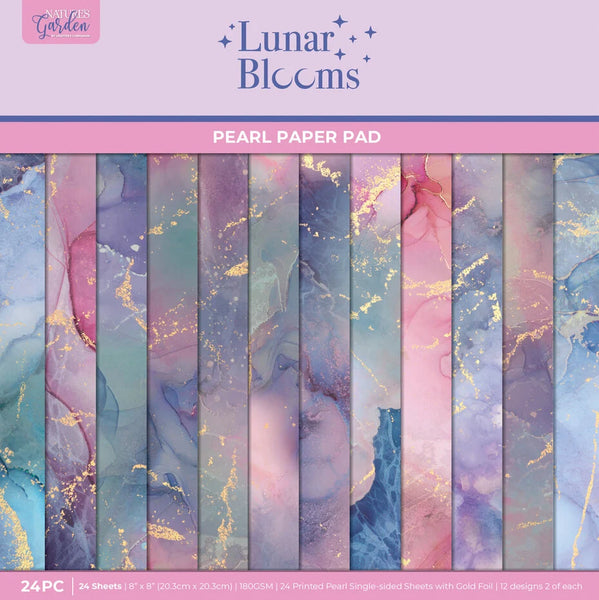 Crafters Companion lunar blooms marble paper 8x8