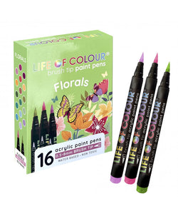 Life of colour floral acrylic brush pens