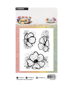 HE Dragonfly Dreams Clear Stamp Grungy flowers 3 Pieces - Pre-order