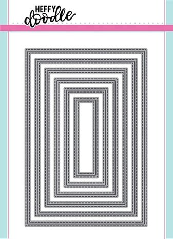 Heffy Doodles Metric Stitched Rectangles Dies (EU Size) (HFD0099) - Metic sizes