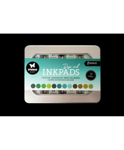 Studio Light mini dye ink pads in tin - Shades of green