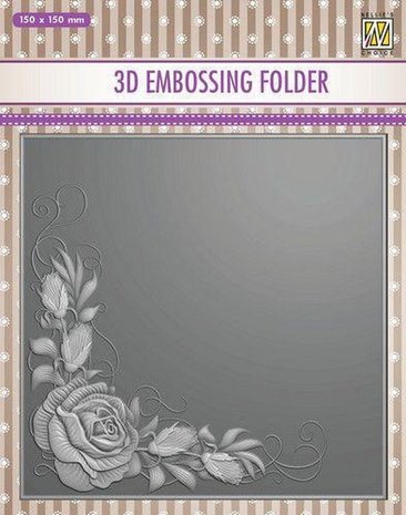 Nellies 3D embossing folder - Rose corner