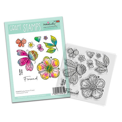 Polkadoodles Funky flower friend Clear Stamps (PD7147)