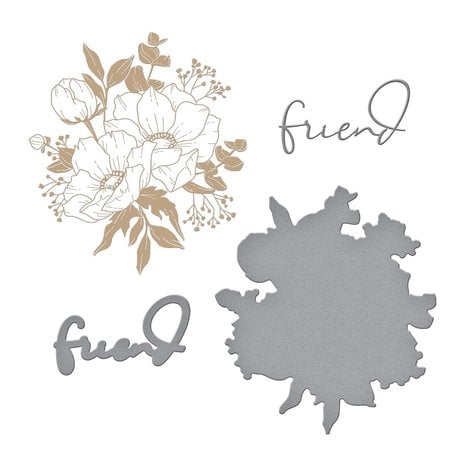 Spellbinders Glimmer anemone blooms hot foil plate and die
