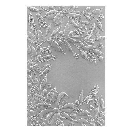 Spellbinders 3D embossing folder Holiday floral swag