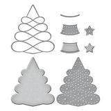 Spellbinders stitched Christmas tree die set