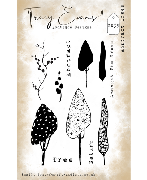 Tracy Evans Abstract Trees A6 Stamp (TE035) - PRE-ORDER