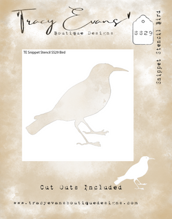 Tracy Evans bird snippet stencil 4x4 inch