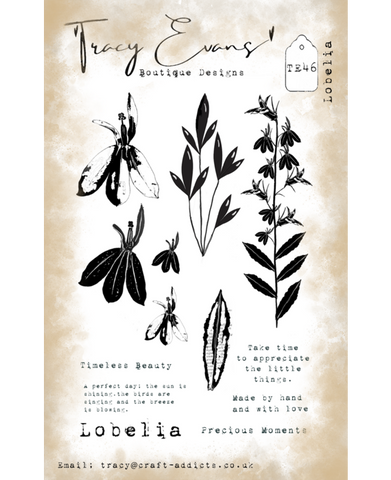 Tracy Evans Lobelia stamp A6