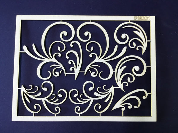 The Purple Magnolia chipboard PM001 Swirls medium