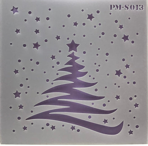 Christmas joy - Stencil PM-S013 Christmas tree with stars
