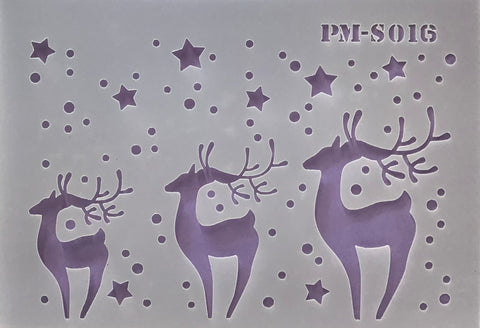 Christmas joy - Stencil PM-S016 Deer with stars