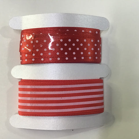 Ribbon red dots and stripes