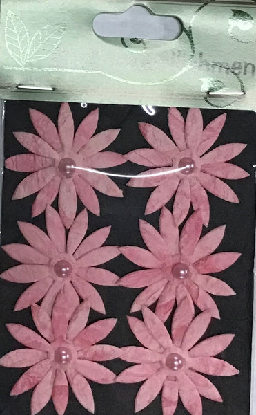 Craft Embellishment - daisy with pearl EL pink LARGE 5cm