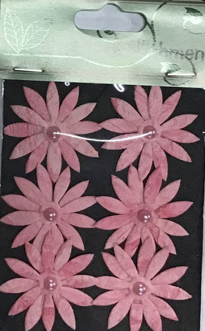 Craft Embellishment - daisy with pearl EL pink LARGE 5cm