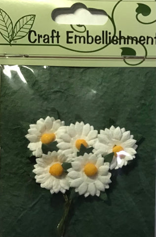 Craft Embellishment - sunflower white 2cm