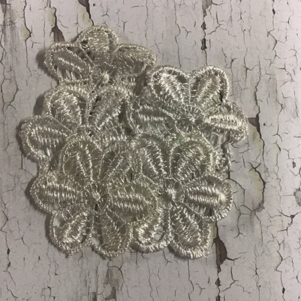 Lace flowers rounded petals - 5 pack