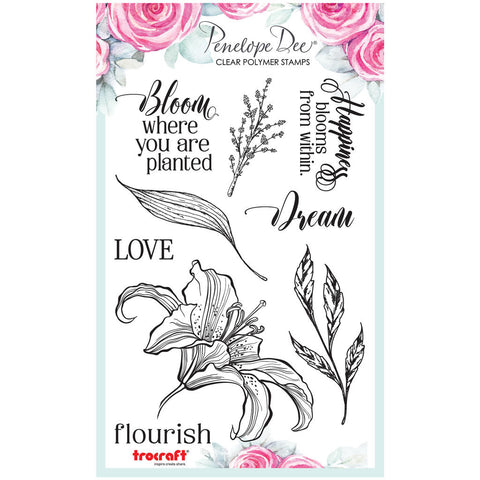 Penelope Dee stamp - Flourish