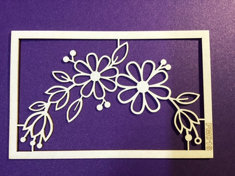 The Purple Magnolia chipboard PM018 Floral crescent